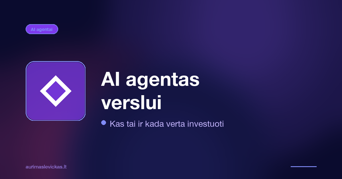 AI agentas verslui: kas tai, kaip veikia ir kada verta investuoti