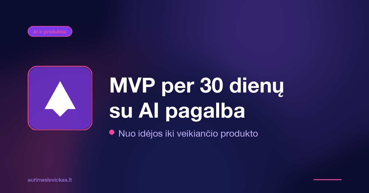 MVP per 30 dienų: kaip AI pagreitina produkto paleidimą