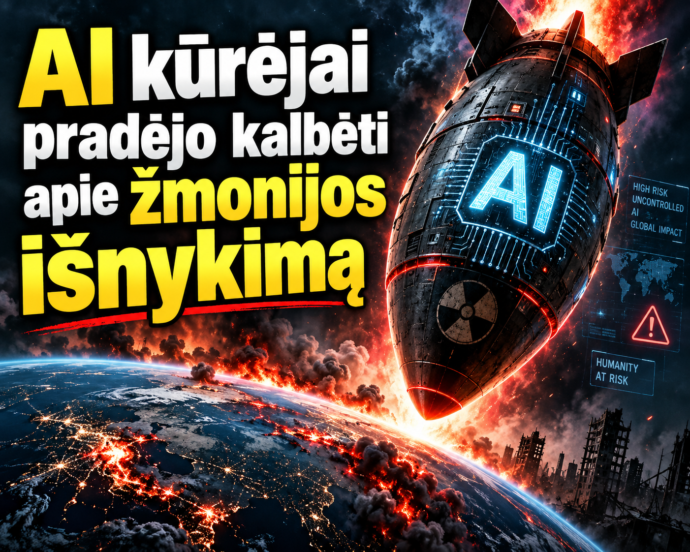 AI kūrėjai pradėjo kalbėti apie žmonijos išnykimą